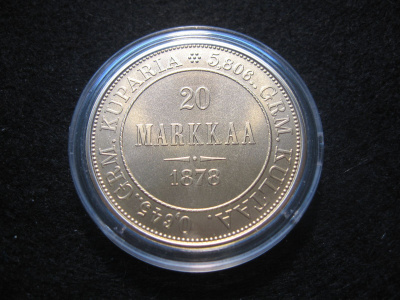 20 markkaa 1878 - kullattu replika