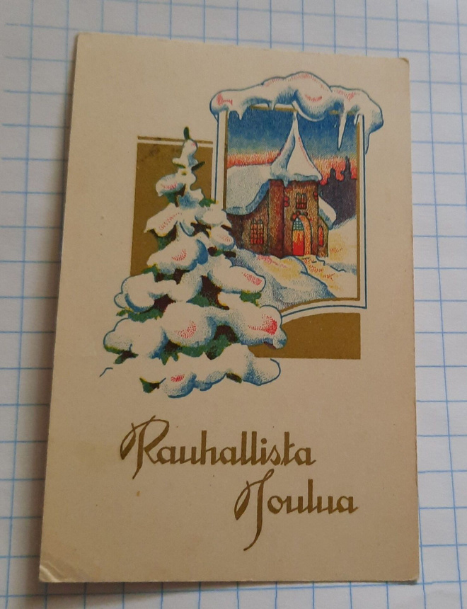 Wanha 11x7cm, Kirkko ikkunassa,nyrkkiposti