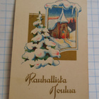 Wanha 11x7cm, Kirkko ikkunassa,nyrkkiposti - pikkukuva 1