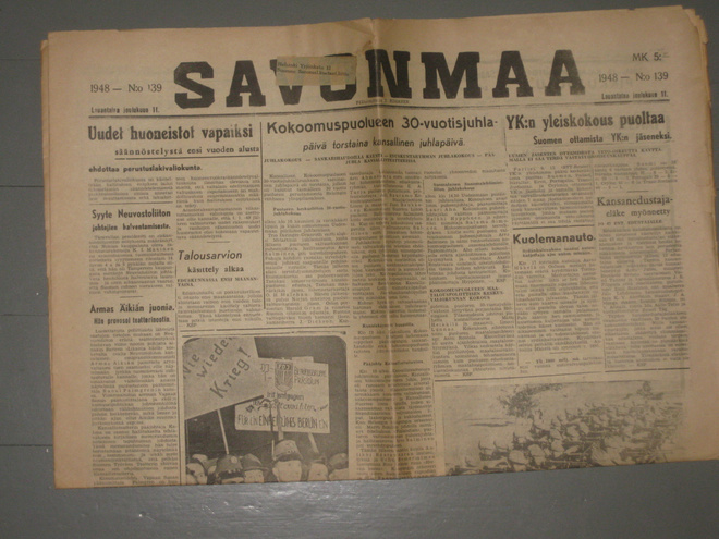 Sanomalehti  Savonmaa  11.12.1948