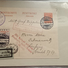 Zeppelin kortti Saksaan. Erittäin hienot leimat. - pikkukuva 1
