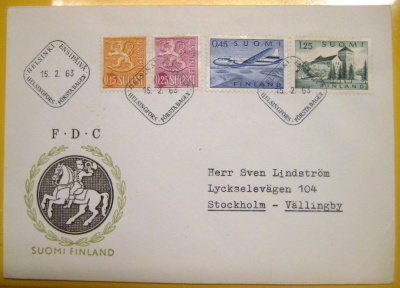 FDC-15.2.1963 Yleismerkit ( Lape 2022  50.00e) (92)