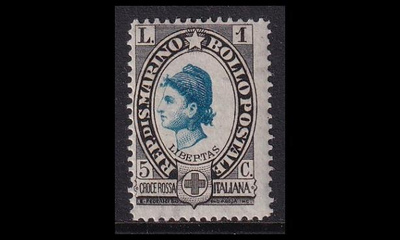 San Marino 97 ** Punainen risti 1L+5C (1923)