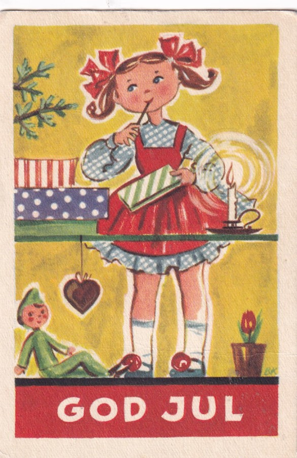 Tyttö. lahjat, God Jul   ,   b599