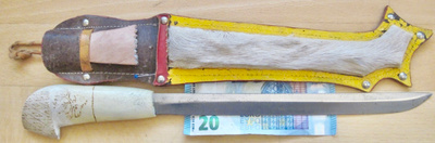 VANHA Puukko Lappalainen Kuusamo PITKÄ n. 37 cm UPEA