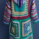 Alina´s Handmade käsin virkattu VILLATAKKI ISOÄIDINNELIÖ - pikkukuva 3