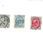 Denmark, heikko kuori 1899, merkit irti, 4, 8, 20 öre ehjät. - pikkukuva 3