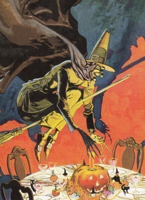 Halloween noita sammuttaa kynttilän