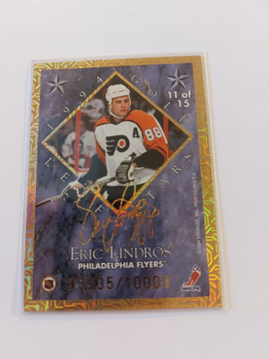 94-95 Leaf Gold Stars #11 Mario Lemieux/Eric Lindros /10000