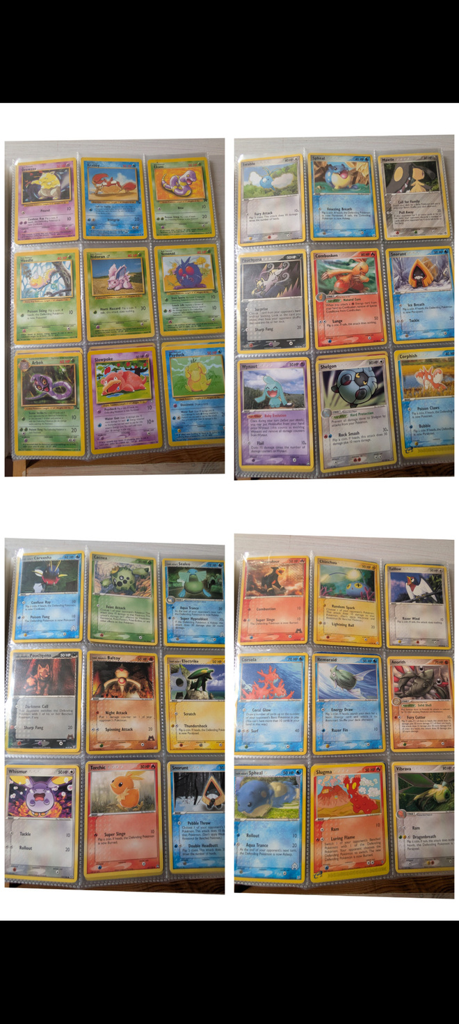 Vanhoja Pokemon kortteja kansiollinen