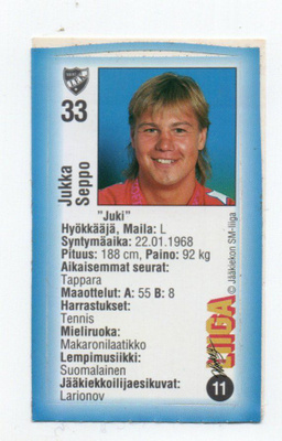Jääkiekko JyväsHyvä n:o 11 JUKKA SEPPO
