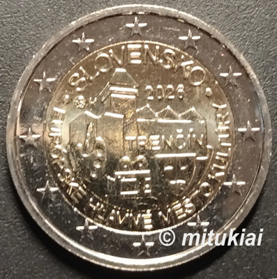 Slovakia 2026 juhlaraha 2 euro Trecin, UNC