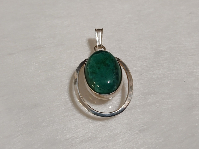 Vintage Hopea riipus Krysokolla kivi, Chrysocolla stone