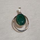 Vintage Hopea riipus Krysokolla kivi, Chrysocolla stone - pikkukuva 1