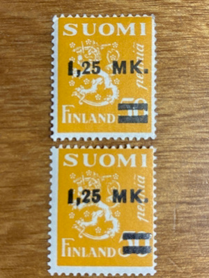 LEIJONA MALLI 1930 1,25MK/50PEN MOLEMMAT VERSIOT**