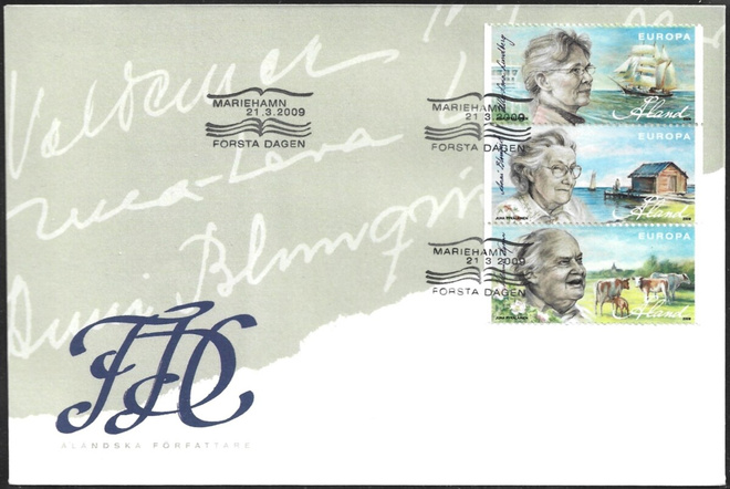 FDC ÅL 2009 ÅV 20 Ahvenanm. kirjailijoita  LaPe ÅL 303-305