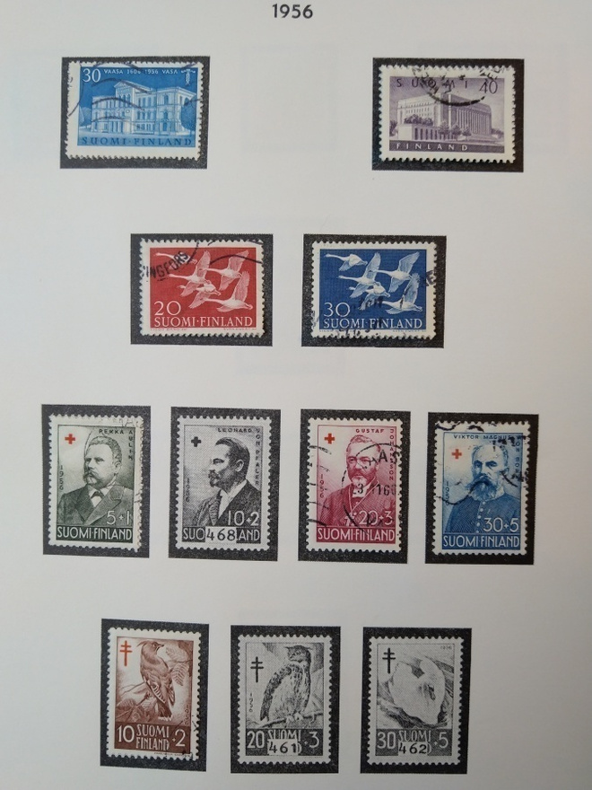 1956 Suomi postimerkki 8 kpl