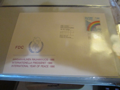 1986 KANSAINVÄLINEN RAUHANVUOSI  FDC