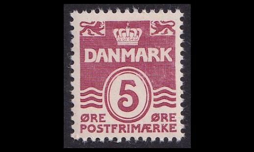 Tanska 244x ** Aaltoviiva 5 öre (1938)