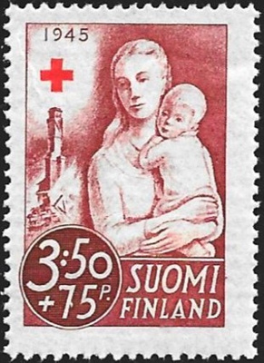 1945 Punainen Risti 3:50 mk + 75 p **  LaPe 293
