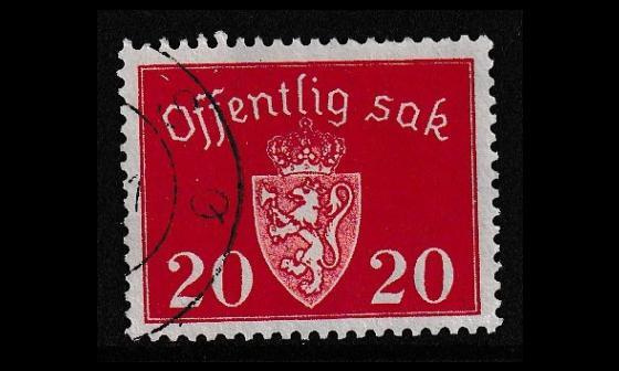 Norja 37 o Virkamerkki 20 öre (1939)