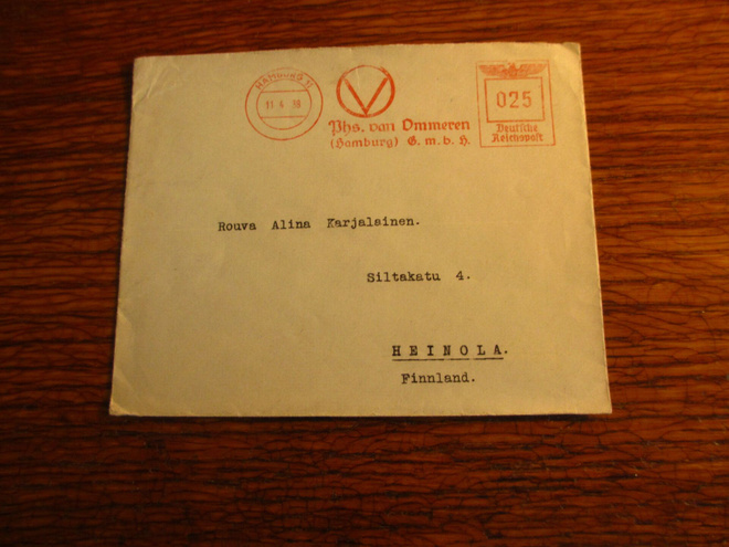 15,5x12,5 van ommeren kirjekuori 1938 025 deutche reichpost
