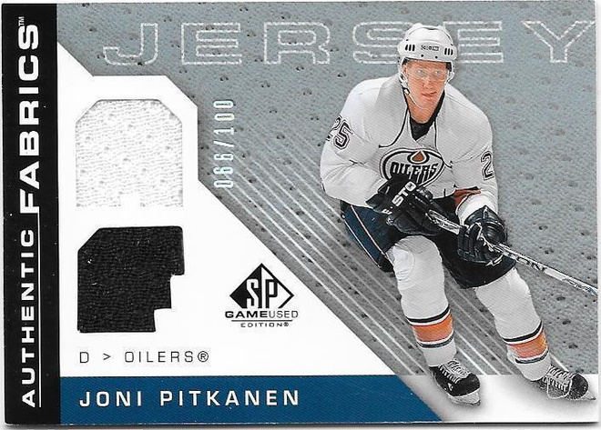 07-08 SP Game Used #AF-JP Joni Pitkänen Edmonton 2-väri