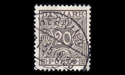 Tanska PORTO_29 o 20 öre harmaa ruututausta (1934)