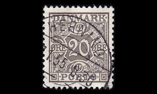 Tanska PORTO_29 o 20 öre harmaa ruututausta (1934)