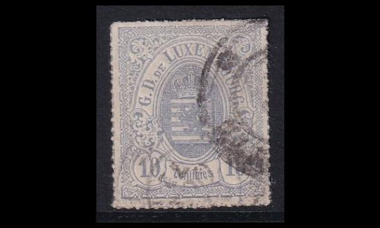 Luxemburg 17b o Vaakuna 10 C sinivioletti (1865)