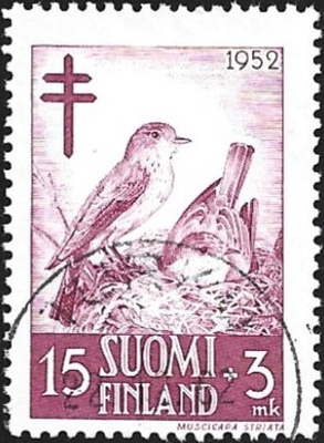 1952 TUB Harmaasieppo 15 + 3 mk alareuna LOISTO LaPe 414