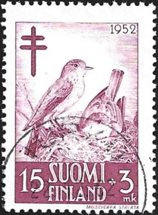 1952 TUB Harmaasieppo 15 + 3 mk alareuna LOISTO LaPe 414