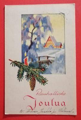 Vanha joulukortti kulk. 194?