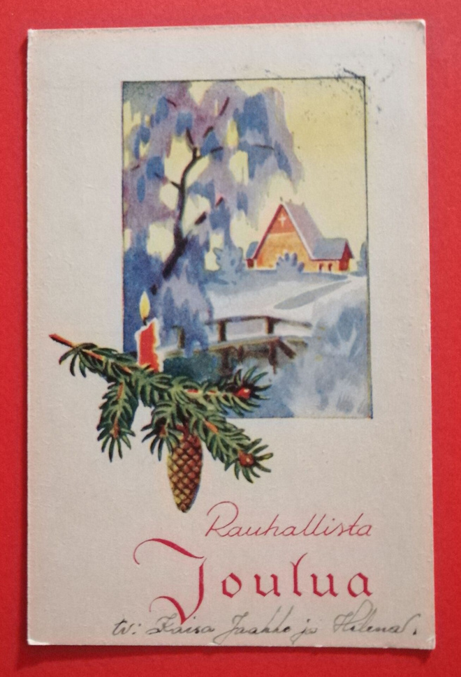 Vanha joulukortti kulk. 194?