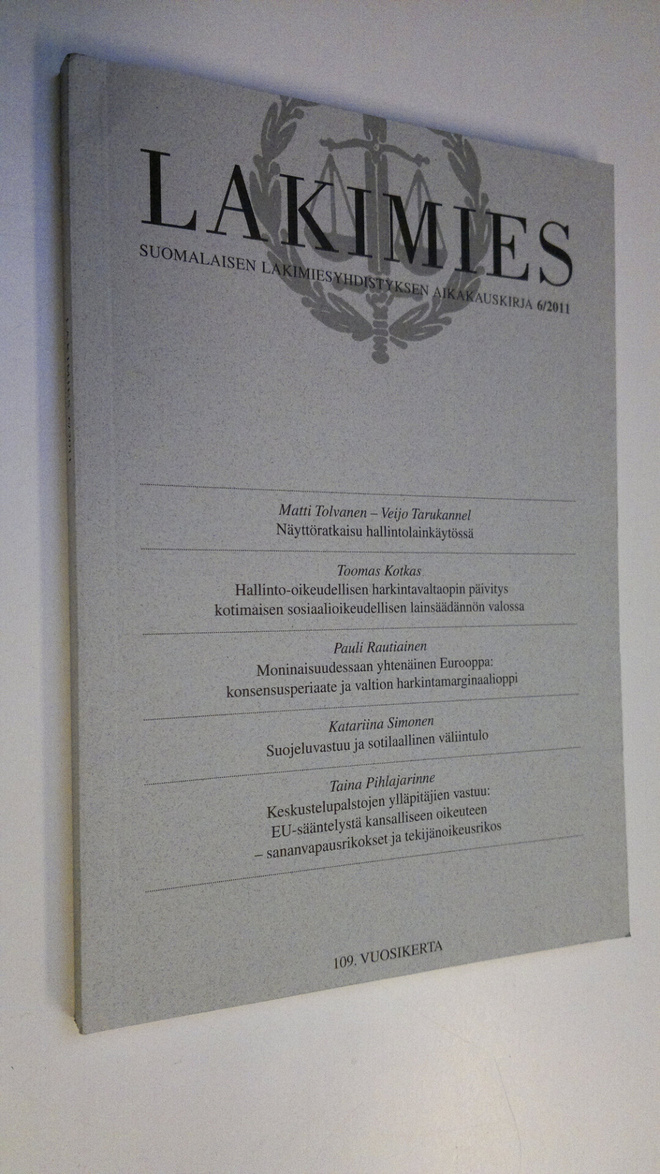 Lakimies 6/2011 : Suomalaisen lakimiesyhdistyksen aikakau...