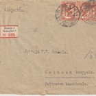 1928 3x1mk oranssit merkit kirjattussa kirjeessä HKI>Loimaa - pikkukuva 1