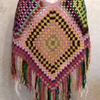 Alina´s Handmade käsin virkattu Poncho monivärinen - pikkukuva 4