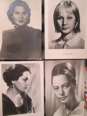 CCCP: neljä vintage filmitähtipostikorttia