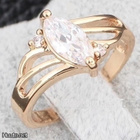 28 .. 18k Kulta Duble Oval Crystal Upea Tyylikäs .. Sormus - pikkukuva 1