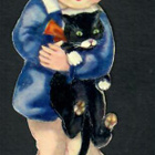 ALE - M.P. 766 - Pieni poika kissa sylissään - 1950-luv. - pikkukuva 2