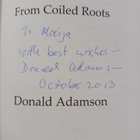 Donald Adamson : From coiled roots (signeerattu, tekijän ... - pikkukuva 3