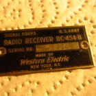 u.s.army radio vastaanotin bc 454 b laitekyltti metallinen - pikkukuva 1
