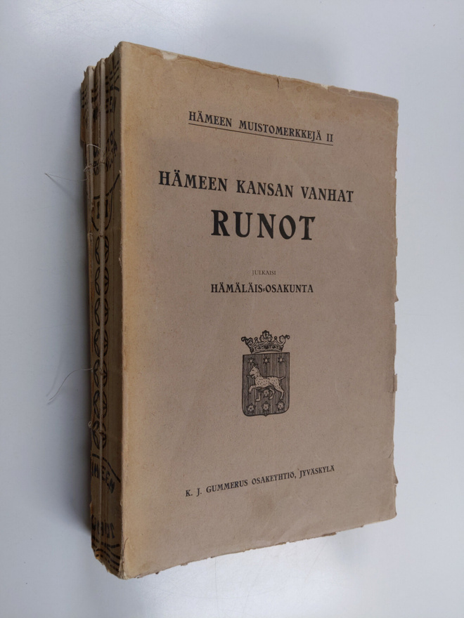 Hämeen kansan vanhat runot : Runae antiquae veterum Tavas...