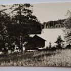 mökki järven rannalla, kulkematon kortti - pikkukuva 1