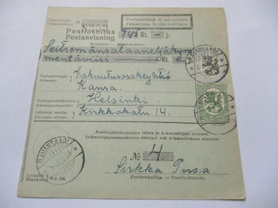 1928 Ravansaari postiosoitus
