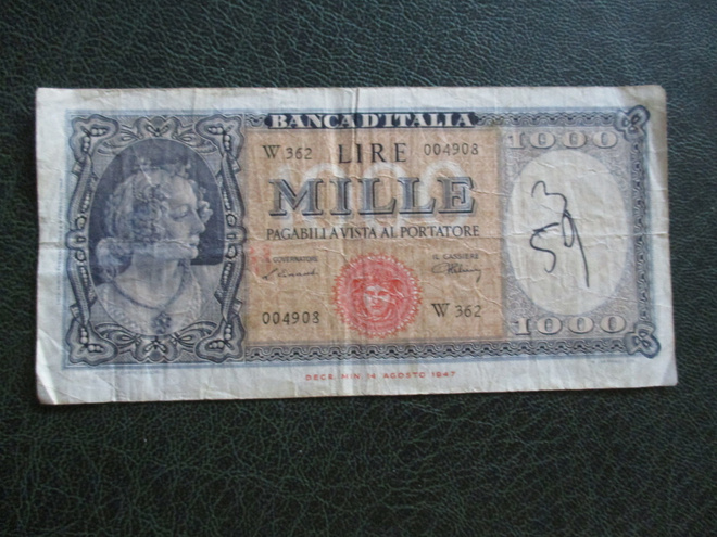 ITALY 1000 LIRE 1948  (K15-S108)