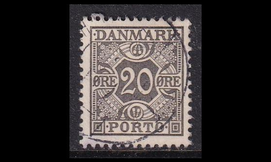 Tanska PORTO_29 o 20 öre harmaa ruututausta (1934)