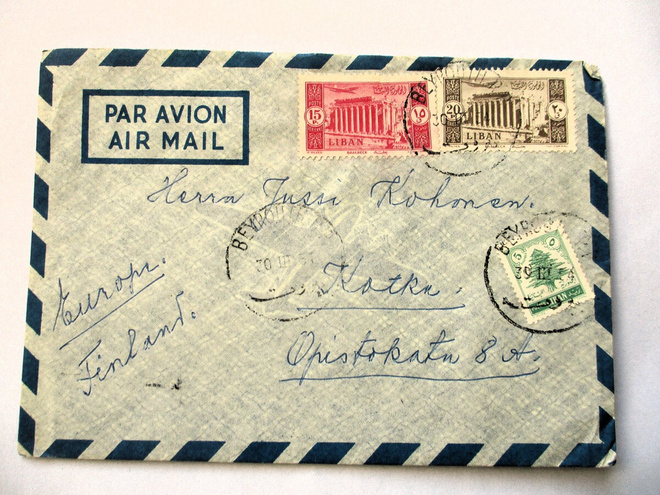1954 Libanon lentopostikuori Kotkaan