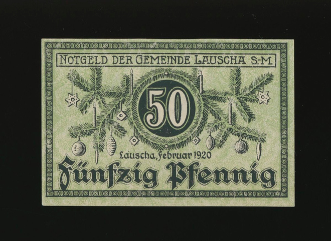 Saksa Notgeld 50 Pfennig, Lauscha 1920