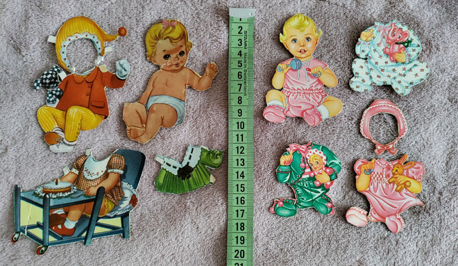 Paperinuket 3 vauvaa 1950-luku